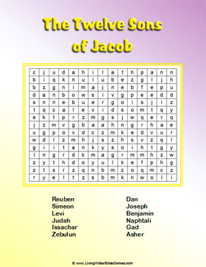 The Twelve Sons of Jacob -- Full Color Bible Word Search